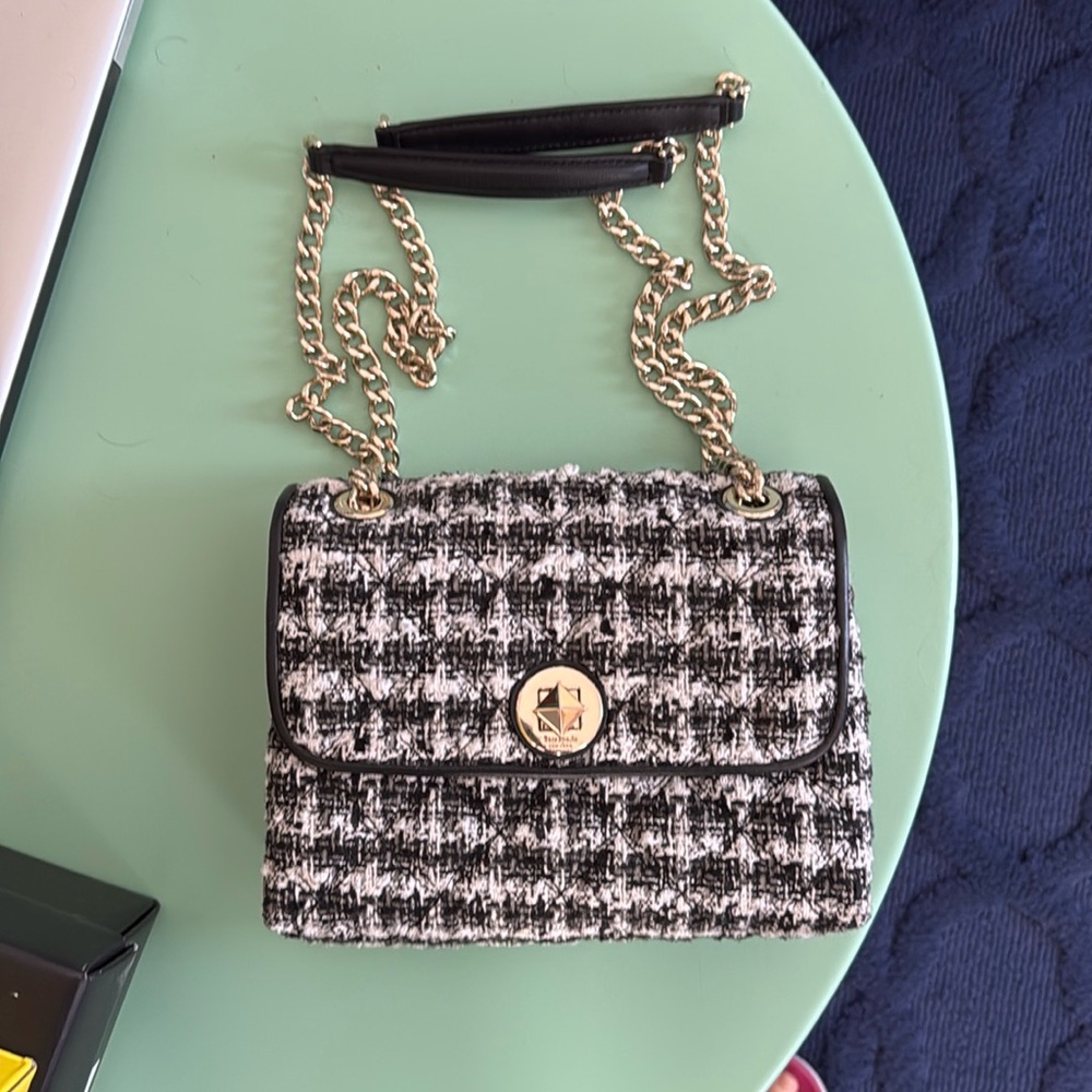 NWOT- Kate Spade tweed black & white crossbody